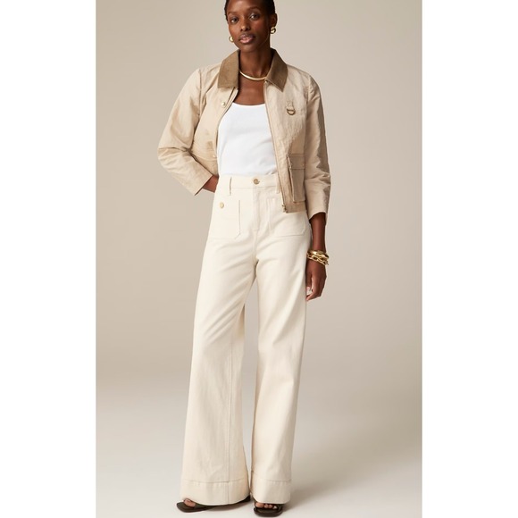 J. Crew Pants - J. Crew Wide Leg Sailor Trouser Jeans Pants Ecru  Cream Size 31 Sz 10 Minimalist
